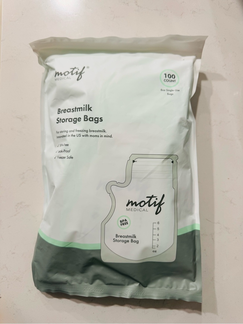 New sealed Motif breastmilk bags